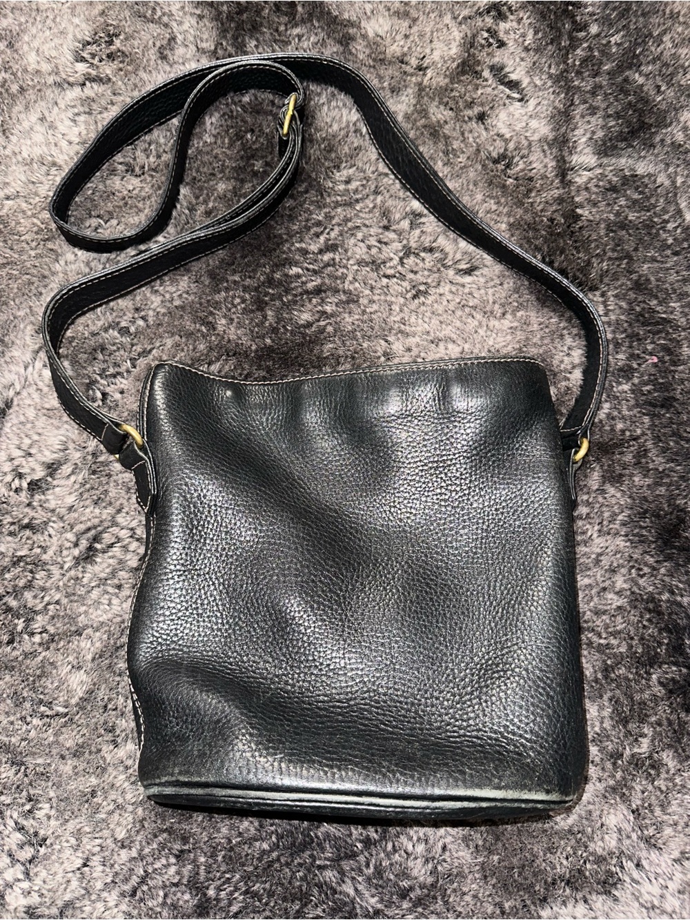 VTG Coach Black Leather Sonoma Small Bucket Crossbody Bag 4907